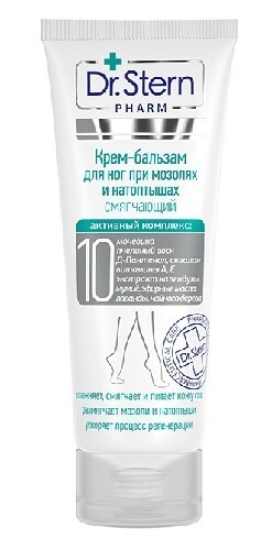 Купить DR.STERN КРЕМ-БАЛЬЗАМ ДЛЯ НОГ ПРИ МОЗОЛЯХ И НАТОПТЫШАХ СМЯГЧАЮЩИЙ 75МЛ цена