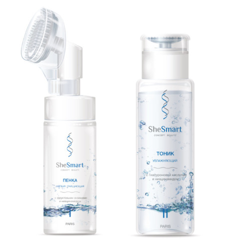 Набор Shesmart: Пенка очищающая + Тоник увлажняющий
