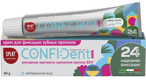 Купить Крем для фиксации зубных протезов Splat confident fix 40 гр/нейтральный вкус цена