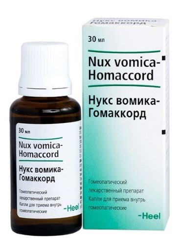 Купить Нукс вомика-гомаккорд капли для приема внутрь гомеопатического применения 30 мл цена