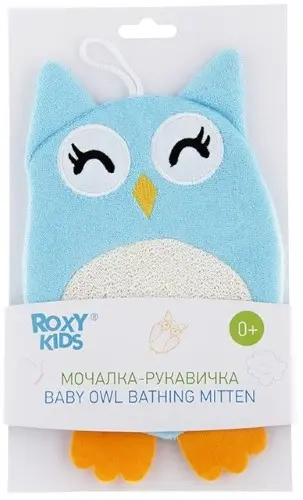 Roxy-kids махровая мочалка-рукавичка baby owl 0+