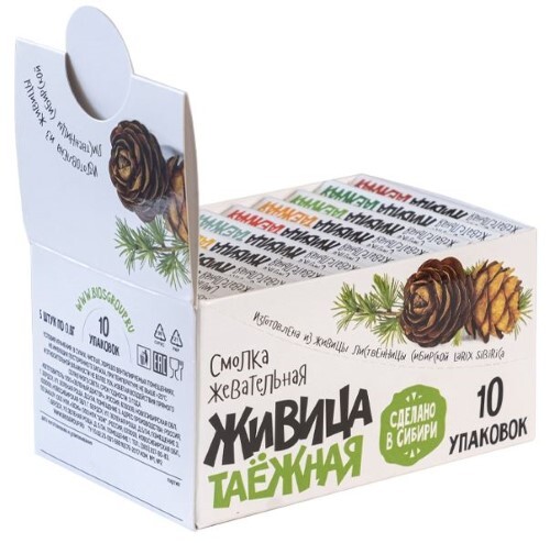 Живица таежная смолка жевательная 5 шт. х 10/ассорти/