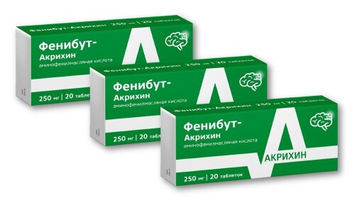НАБОР ФЕНИБУТ-АКРИХИН 0,25 N20 ТАБЛ закажи 3 упаковки со скидкой