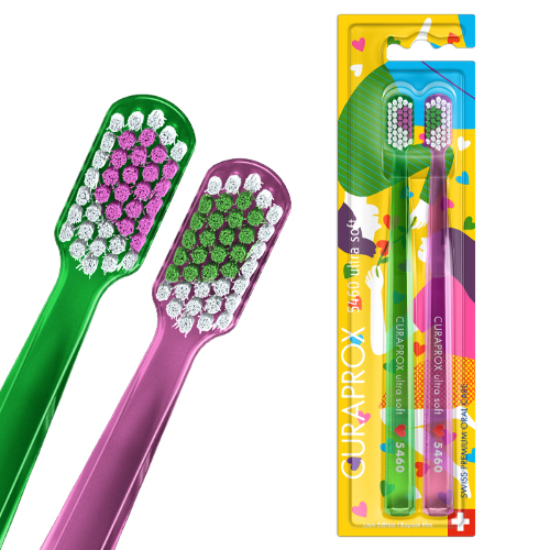 Curaprox зубная щетка взрослая ultrasoft duo love 2023 2 шт./набор