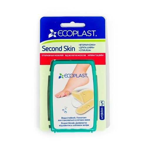 ECOPLAST ПЛАСТЫРЬ SECOND SKIN ПРОТИВОМОЗОЛЬНЫЙ ГИДРОКОЛЛОИДНЫЙ