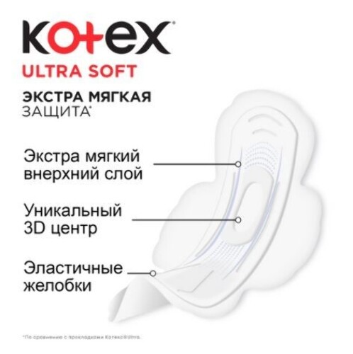 KOTEX ПРОКЛАДКИ ULTRA SOFT SUPER