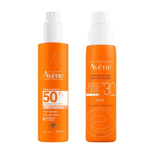 Набор AVENE: СПРЕЙ СОЛНЦЕЗАЩИТ НЕВИДИМЫЙ Д/ЧУВСТВИТ КОЖИ SPF50 200МЛ + СПРЕЙ СОЛНЦЕЗАЩИТ SPF30 200МЛ