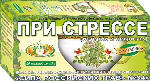 Купить Фиточай сила российских трав № 34 при стрессе 1,5 20 шт. фильтр-пакеты цена