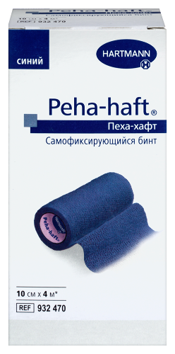 Купить Бинт эластичный фиксирующий самофиксирующийся peha-haft/пеха-хафт 10 смх4 м/синий цена