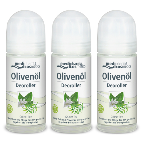 Набор из 3-х уп MEDIPHARMA COSMETICS OLIVENOL ДЕЗОДОРАНТ РОЛИКОВЫЙ ЗЕЛЕНЫЙ ЧАЙ 50МЛ со скидкой