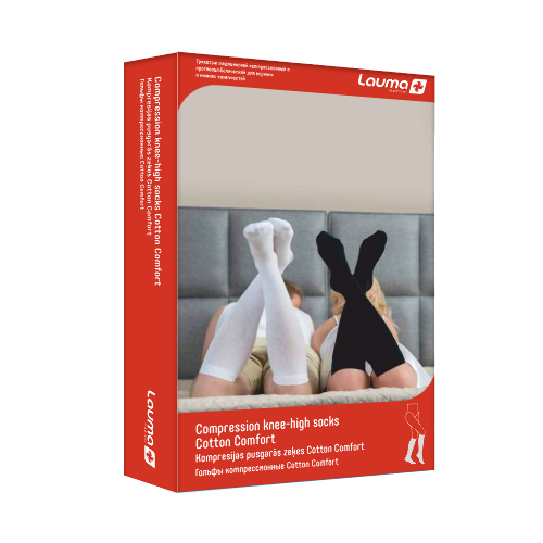 Купить Lauma гольфы медицинские компрессионные cotton comfort цельные/1 класс/размер 45-47/черный цена