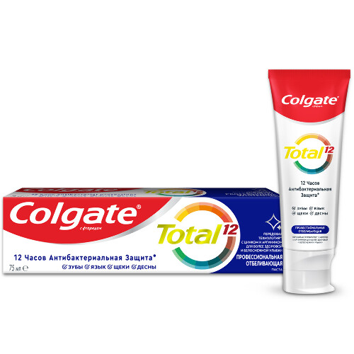 Купить Colgate total 12 профессиональная отбеливающая зубная паста 75 мл цена