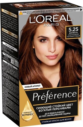Купить Loreal paris preference краска стойкая для волос в наборе оттенок 5.25/антигуа/ цена