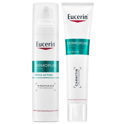 Набор EUCERIN DERMOPURE: СЫВОРОТКА С ТРОЙНЫМ ДЕЙСТВИЕМ ДЛЯ ПРОБЛЕМНОЙ КОЖИ 40МЛ + ФЛЮИД УВЛАЖНЯЮЩИЙ МАТИРУЮЩИЙ ДЛЯ ПРОБЛЕМНОЙ КОЖИ 40МЛ