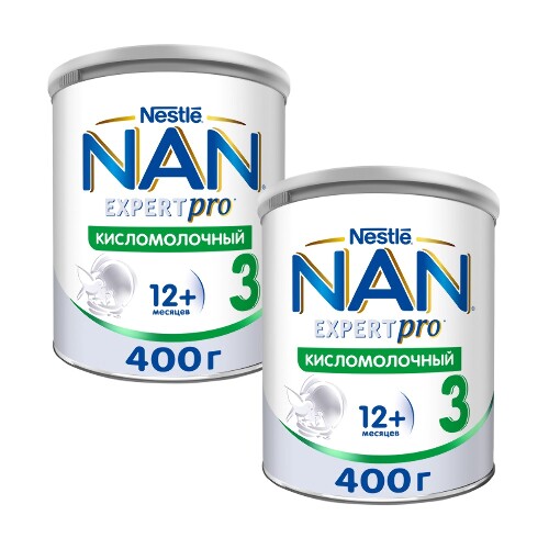 Набор из 2уп NAN 3 КИСЛОМОЛОЧНЫЙ НАПИТОК СУХОЙ  Д/ДЕТЕЙ СТАРШЕ 12 МЕС 400.0 со скидкой