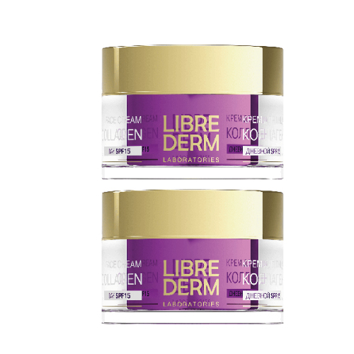 Набор 1+1 Librederm Коллаген (Collagen) дневной крем  SPF-15 50мл - со скидкой 20%