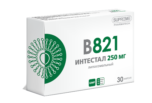 Купить B821 интестал 30 шт. капсулы массой 548 мг цена