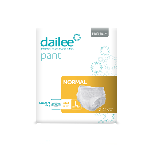 Купить Dailee подгузники-трусы для взрослых для людей со средней степенью недержания normal large (большой) 14 шт. цена
