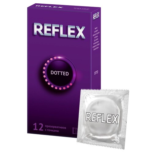 Презервативы из натурального латекса reflex dotted в смазке 12 шт.