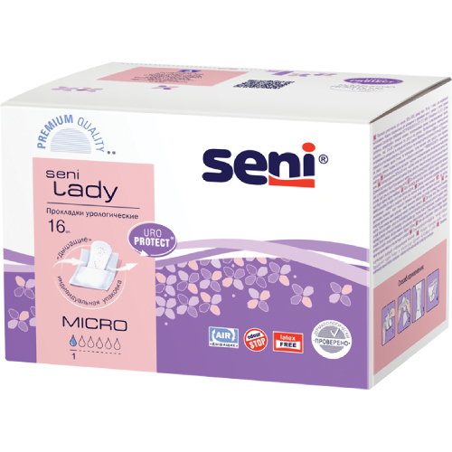 Купить Seni lady micro урологические прокладки/вкладыши для женщин 16 шт. цена