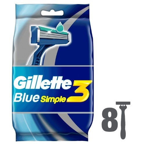 Blue 3 simple бритвы безопасные одноразовые 8 шт.