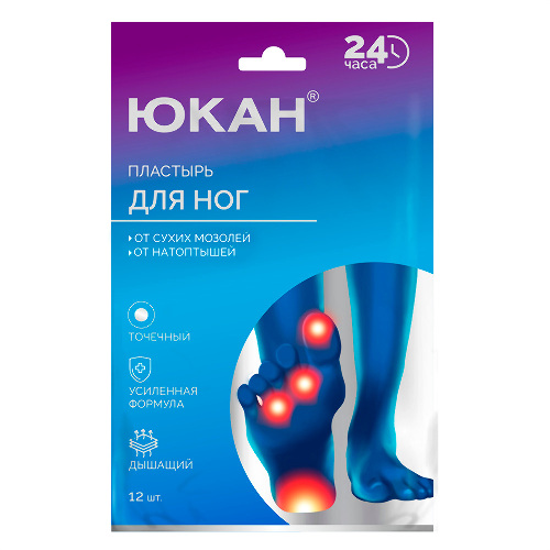 ЮКАН ПЛАСТЫРЬ ДЛЯ НОГ ШЕЛКОВЫЕ ПЯТОЧКИ