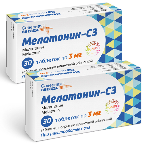 Набор Мелатонин-СЗ таб. 3 мг № 30 - 2 уп. по специальной цене