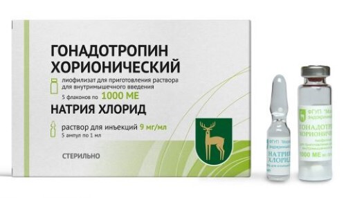 Купить Гонадотропин хорионический 1000 ЕД 5 шт. флакон лиофилизат для приготовления раствора для внутримышечного введения цена
