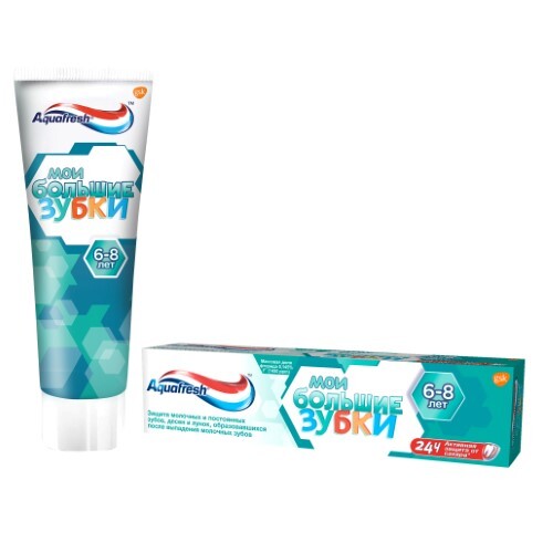 Купить Aquafresh зубная паста мои большие зубки 50 мл/от 6 лет цена