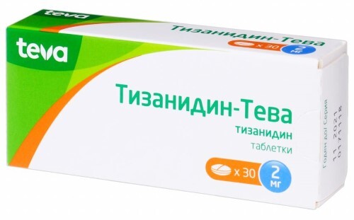Тизанидин-тева 2 мг 30 шт. таблетки