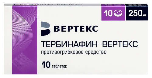 Тербинафин-вертекс 250 мг 10 шт. таблетки