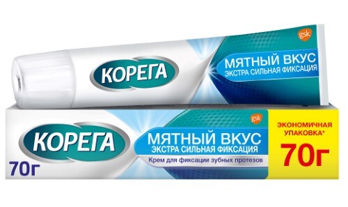 Купить Корега крем для фиксации зубных протезов экстра сильный мятный 70 гр цена