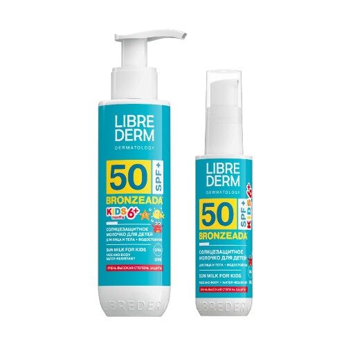 Набор ЛИБРИДЕРМ: молочко солнцезащитное д/детей SPF50 50мл + молочко солнцезащитное д/детей SPF50 150мл