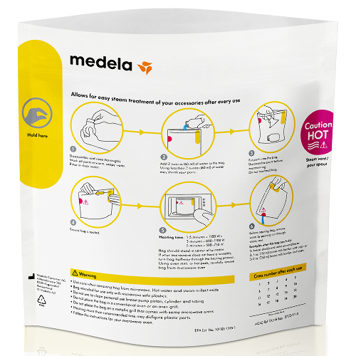 Medela пакеты для стерилизации аксессуаров для кормления в микроволновой печи Quick Clean на 20 циклов 5 шт.