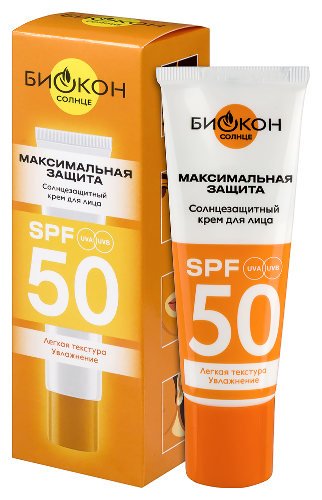 Биокон крем для лица солнцезащитный spf50 25 мл