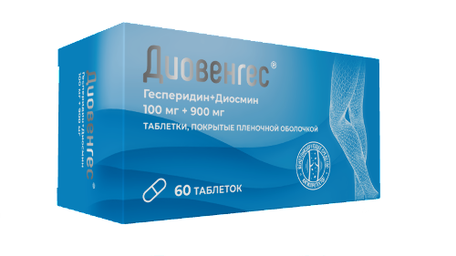 Диовенгес 100 мг+900 мг 60 шт. таблетки, покрытые пленочной оболочкой