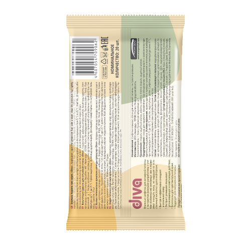 Diva intimate салфетки для интимной гигиены с экстрактом ромашки 20 шт.