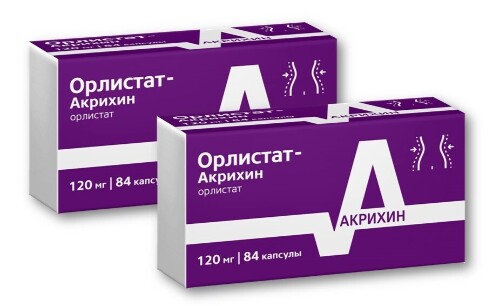 НАБОР ОРЛИСТАТ-АКРИХИН 0,12 N84 КАПС закажи 2 упаковки со скидкой