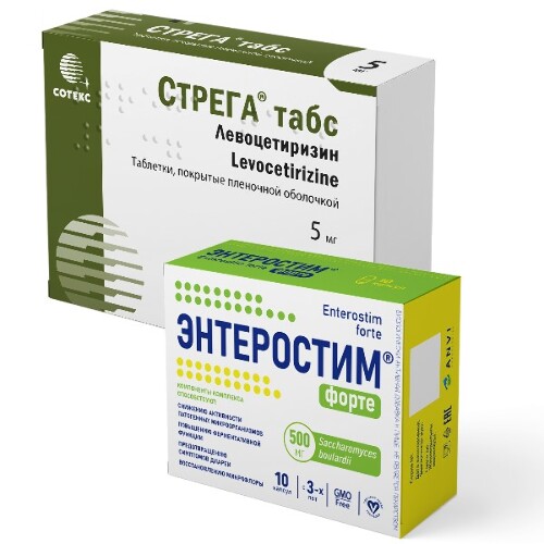 Набор Стрега Табс 0,005 №14 табл + Энтеростим Форте N10 капс со скидкой 20% на Стрега Табс 0,005 №14 табл