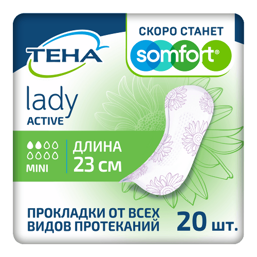 Купить Тена прокладки женские впитывающие lady active mini 20 шт. цена