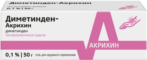Купить Диметинден-акрихин 0,1% гель для наружного применения 50 гр цена