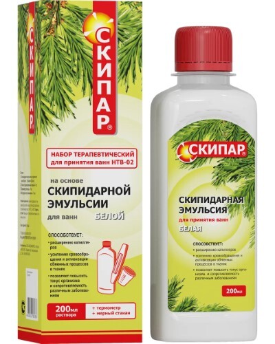 Скипар набор терапевтический для принятия ванн нтв-02 белые 200 мл