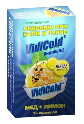 Купить Видиколд 16 шт. леденцы по 2,5 г/мед и лимон цена