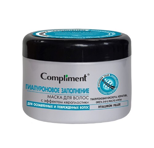 Купить Compliment маска для волос с эффектом керапластики hyaluron filler гиалуроновое заполнение 500 мл цена