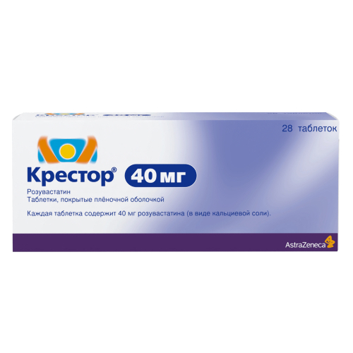 Крестор 40 мг 28 шт. таблетки, покрытые пленочной оболочкой