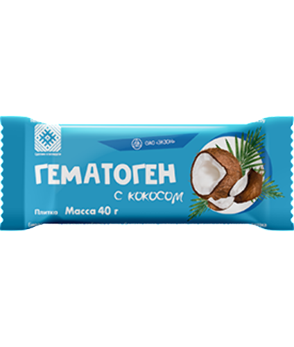 Гематоген с кокосом 40 гр плитка/экзон