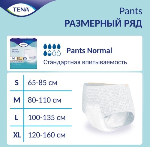 PANTS NORMAL ПОДГУЗНИКИ-ТРУСЫ ДЛЯ ВЗРОСЛЫХ ПРИ СРЕДНЕЙ СТЕПЕНИ НЕДЕРЖАНИЯ