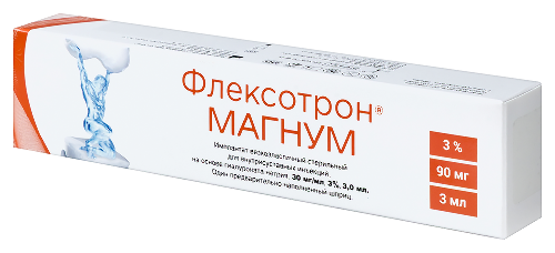 Флексотрон магнум имплантат вязкоэластичный стерильный для внутрисуставной инъекции гиалуронат натрия 3% 30 мг/мл 3 мл 1 шт. шприц