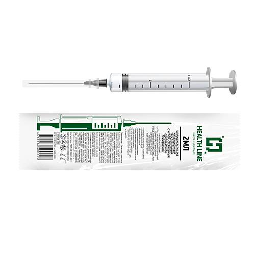 ШПРИЦ 2МЛ ТРЕХДЕТАЛЬНЫЙ HEALTH LINE СТЕРИЛЬНЫЙ ОДНОКРАТНОГО ПРИМЕНЕНИЯ C ИГЛОЙ 22G (0,7Х32ММ) N150