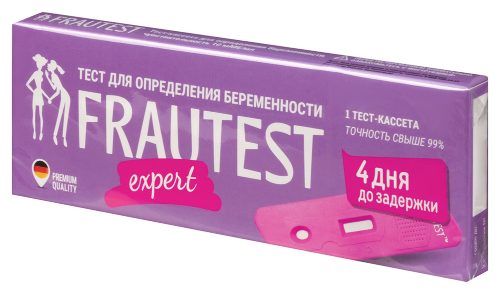 Тест-кассета для определения беременности чувствительность 10 мме/мл frautest expert